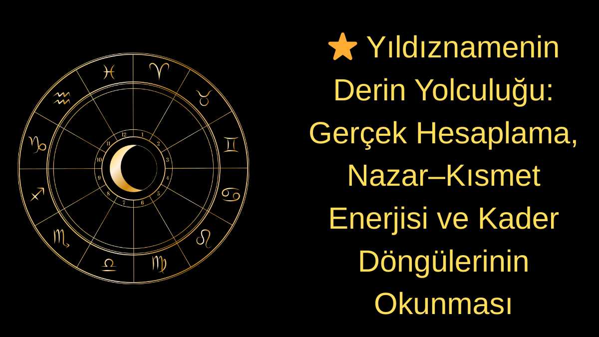 Yıldıznamenin Derin Yolculuğu: Gerçek Hesaplama, Nazar–Kısmet Enerjisi ve Kader Döngülerinin Okunması